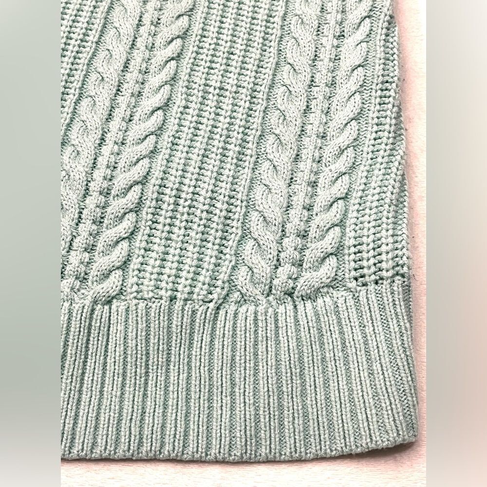 New York & Company Women’s Mint Green Cable Knit 3/4 Sleeve Sweater Medium - Picture 16 of 16